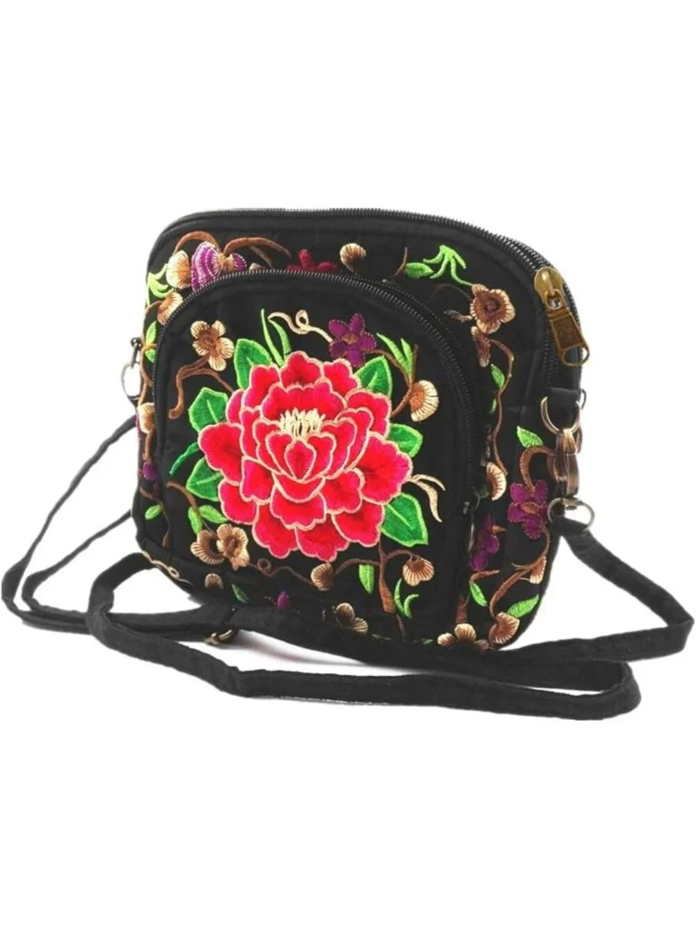 Floral Embroidered Vintage Hobo Tote Bag | Ethnic Shoulder Purse for Women